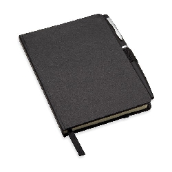 DIN A6 Notizbuch NOTALUX, schwarz - Werbeartikel
