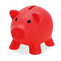 Sparschwein SOFTCO, rot - Werbeartikel