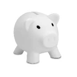 Sparschwein SOFTCO, wei� - Werbeartikel