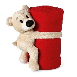 Kinder-Fleece-Decke MANTA, rot - Werbeartikel