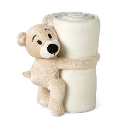Kinder-Fleece-Decke MANTA, wei� - Werbeartikel