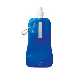 Faltbare Wasserflasche GATES, transparent blau - Werbeartikel