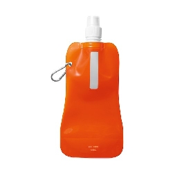 Faltbare Wasserflasche GATES, transparent orange - Werbeartikel