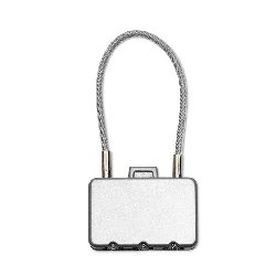 Kofferschloss THREECODE, silber matt - Werbeartikel