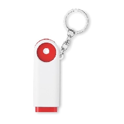 Schl�sselring mit Chip/LED COMPRAS, rot - Werbeartikel