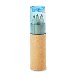 Buntstifte-Set PETIT LAMBUT, transparent blau - Werbeartikel