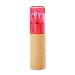 Buntstifte-Set PETIT LAMBUT, transparent rosa - Werbeartikel