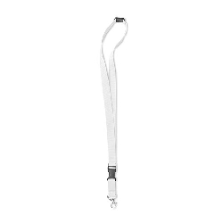 Lanyard mit Metalkarabiner LANY, wei� - Werbeartikel