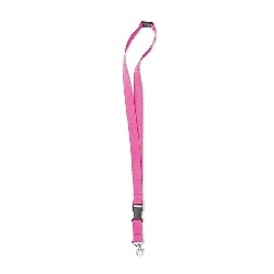 Lanyard mit Metalkarabiner LANY, fuchsia - Werbeartikel