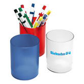 Stiftek�cher, gefrostet blau - Werbeartikel