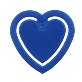 Zettelklammer Herzform, blau - Werbeartikel