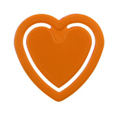 Zettelklammer Herzform, orange - Werbeartikel