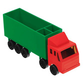 Zettelspeicher in LKW-Form, rot - Werbeartikel