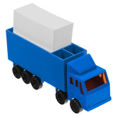 Zettelspeicher in LKW-Form, blau - Werbeartikel
