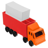 Zettelspeicher in LKW-Form, orange - Werbeartikel