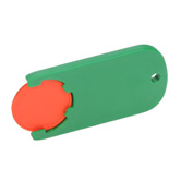 Chiphalter mit Chip, orange - Werbeartikel