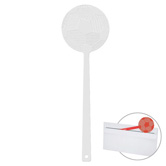 Mini-Fliegenklatsche FU�BALL, wei� - Werbeartikel