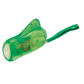 Dynamo-Taschenlampe 3 LED wei�, gr�n-transparent - Werbeartikel