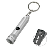 LED Alu-Taschenlampe 1 LED wei�, silber - Werbeartikel
