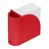 Designer-Zettelspeicher mit integriertem K�cher, rot - Werbearti