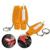 Reifenprofilpr�fer mit Ventilkappendreher, orange - Werbeartikel