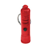Taschenlampe 1 LED wei�, rot-transparent - Werbeartikel