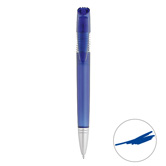 Druckkugelschreiber mit Metall-Spiralfeder, gefrostet blau - Wer