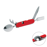 Multi-Tool Gabel und L�ffel, rot - Werbeartikel