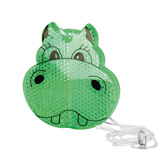 Kinder-Sicherheitsreflektor Nilpferd, gr�n-transparent - Werbear