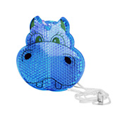 Kinder-Sicherheitsreflektor Nilpferd, blau-transparent - Werbear