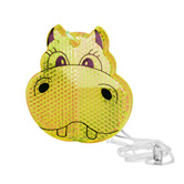 Kinder-Sicherheitsreflektor Nilpferd, gelb-transparent - Werbear