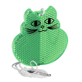 Kinder-Sicherheitsreflektor Katze, gr�n-transparent - Werbeartik