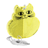 Kinder-Sicherheitsreflektor Katze, gelb-transparent - Werbeartik