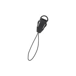 Handystring mit Schnappverschluss, schwarz - Werbeartikel