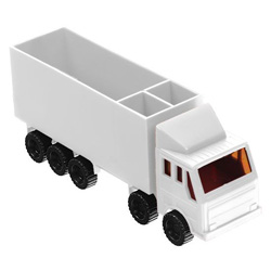 Zettelspeicher in LKW-Form, wei� - Werbeartikel
