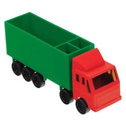 Zettelspeicher in LKW-Form, rot - Werbeartikel