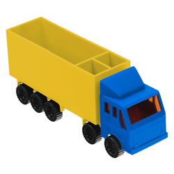 Zettelspeicher in LKW-Form, blau - Werbeartikel