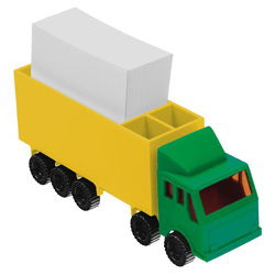 Zettelspeicher in LKW-Form, gr�n - Werbeartikel