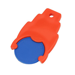 Designer-Chiphalter mit Chip, blau - Werbeartikel