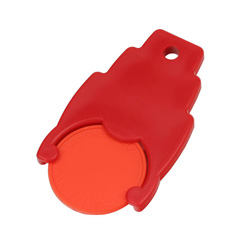 Designer-Chiphalter mit Chip, orange - Werbeartikel
