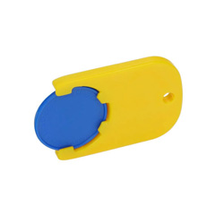 Chiphalter mit Chip, blau - Werbeartikel
