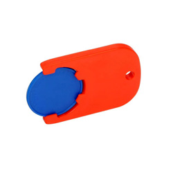 Chiphalter mit Chip, blau - Werbeartikel