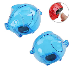 Sparschwein gro�, blau-transparent - Werbeartikel