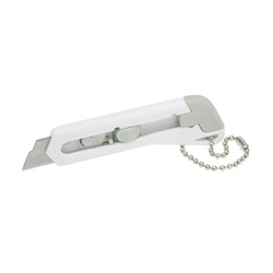 Mini-Papiermesser, wei� - Werbeartikel