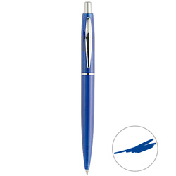 Druckkugelschreiber, blau-transparent - Werbeartikel