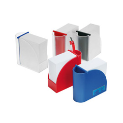 Designer-Zettelspeicher mit integriertem K�cher, blau - Werbeart