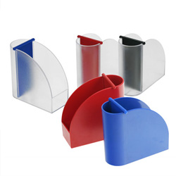 Designer-Zettelspeicher mit integriertem K�cher, blau - Werbeart