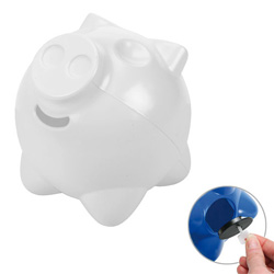 Sparschwein gro�, wei� - Werbeartikel
