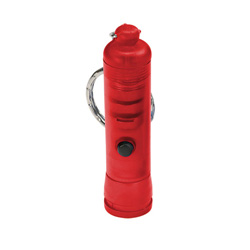 Taschenlampe 1 LED wei�, rot-transparent - Werbeartikel