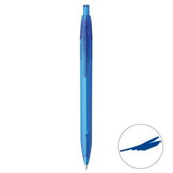 Druckkugelschreiber, blau-transparent - Werbeartikel